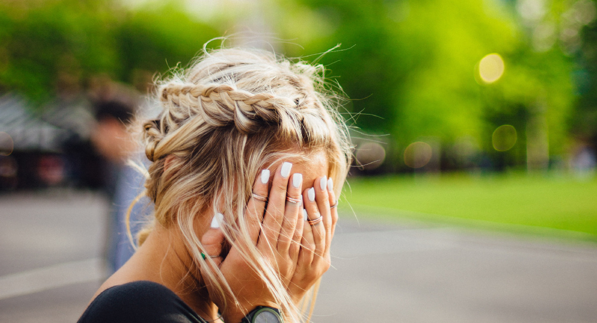 Woman having a headache